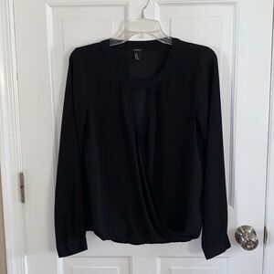 Forever 21 long sleeve wrap blouse size M